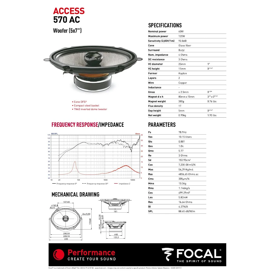 Focal Access 2-Way 5"x7" Coaxial Speakers