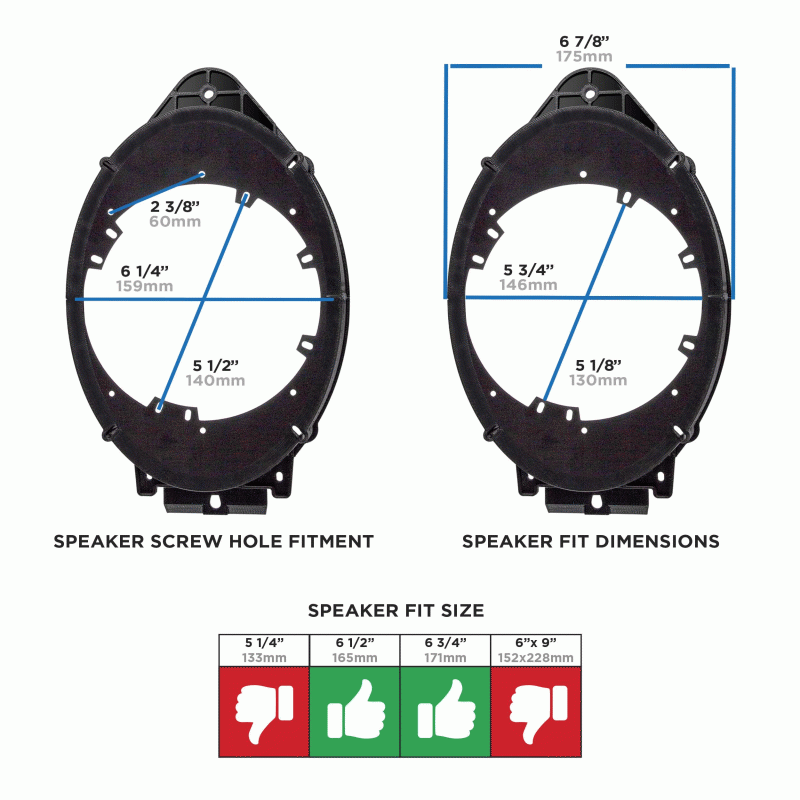 82-3005 Metra GM Truck Speaker Adapters (6" to 6.75") ('14 - Up)