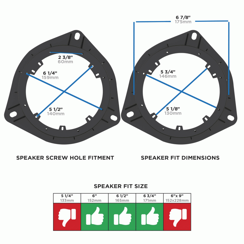 82-8153 Toyota Speaker Adapters 6-6.75 Inch 2001-2007 - Front Door