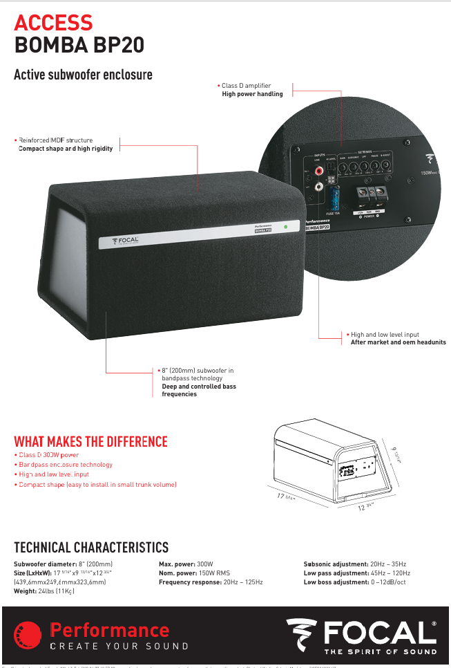 FOCAL BOMBA ACTIVE SUBWOOFER
