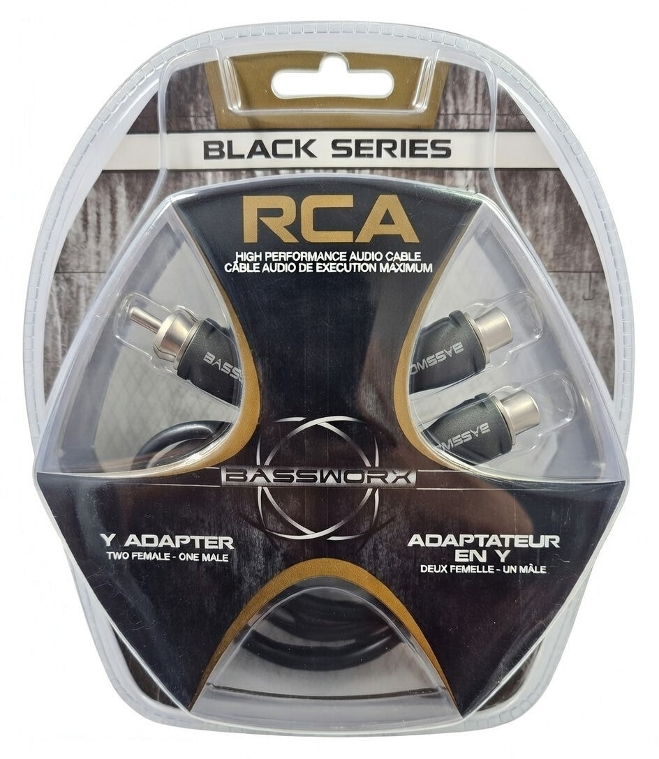 BRBY2F BASSWORX 1 MALE TO 2 FEMALE Y-ADAPTOR