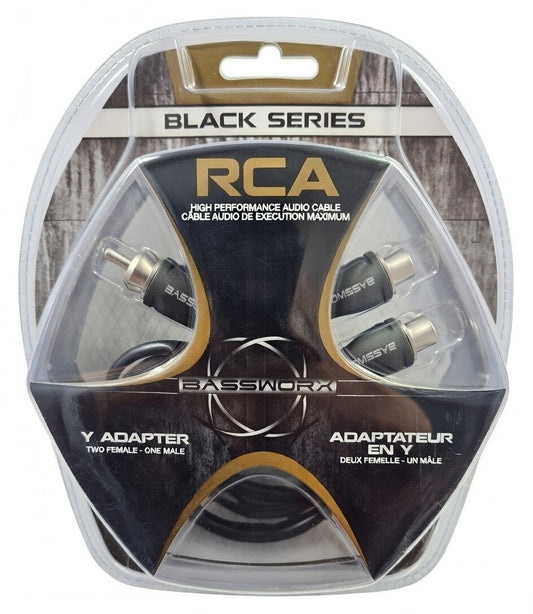 BRBY2F BASSWORX 1 MALE TO 2 FEMALE Y-ADAPTOR