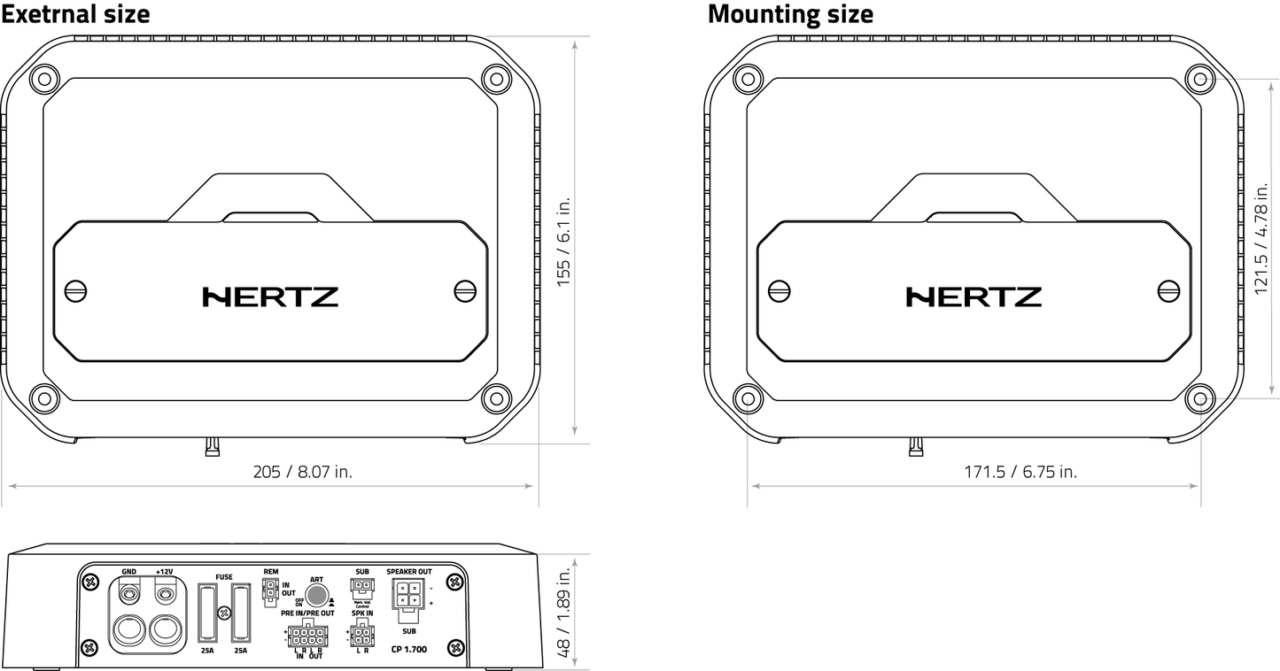 HERTZ CENTO SERIES MONO 1700W CLASS D AMPLIFIER