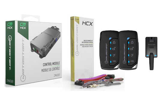iDatastart 2-Way Web-programmable Remote Starter kit. CMHCXG0 Module,  2-Way 5-Button transmitters and Universal Wiring Harness