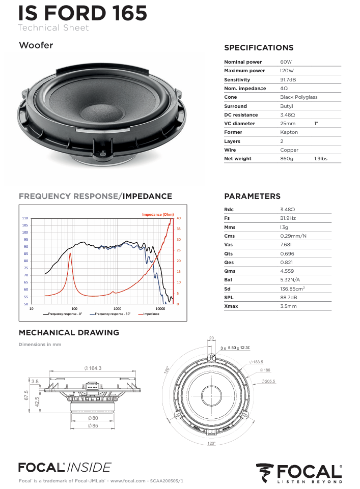 Focal Inside Ford 6.5" Component Speaker System