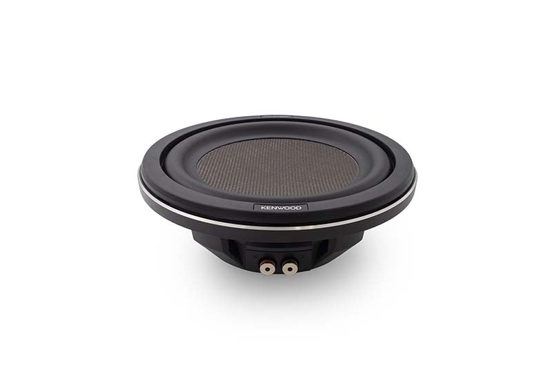 Kenwood Excelon 10" Shallow Subwoofer, Carbon Glass Fibre, 4Ohm, Only 3-3/8" Depth, 250W RMS Input Power, 1000W Peak, 2-Year Warranty