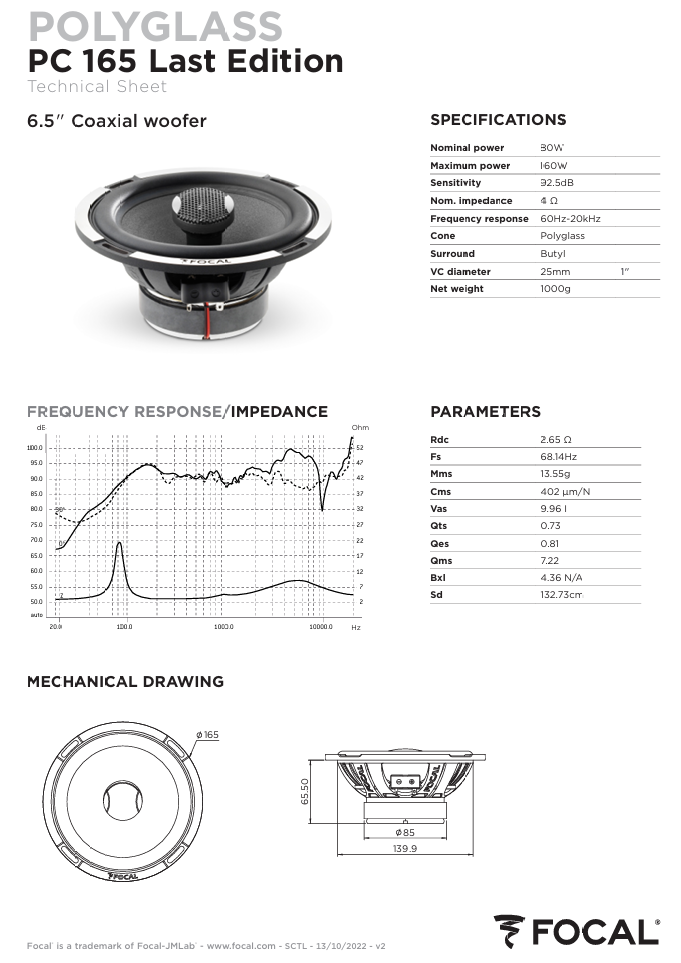 FOCAL POLYGLASS 6.5 COAXIAL SPEAKERS