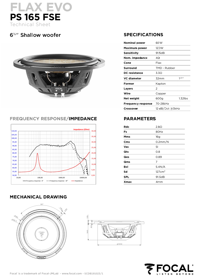 Focal Flax Evo 2-Way 6.5" Shallow Component Speaker Kit