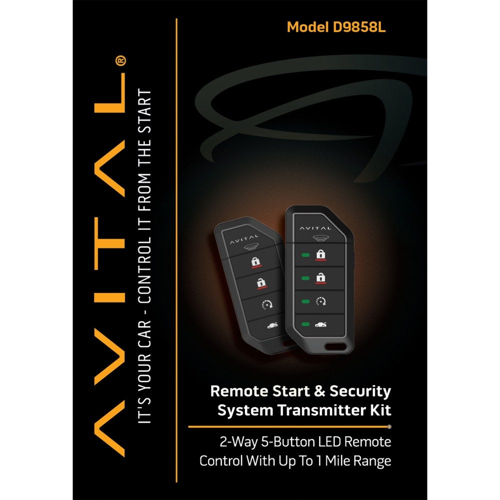 D9858L Avital RF Kit (2 way 5-Button LED -1 mile Range)