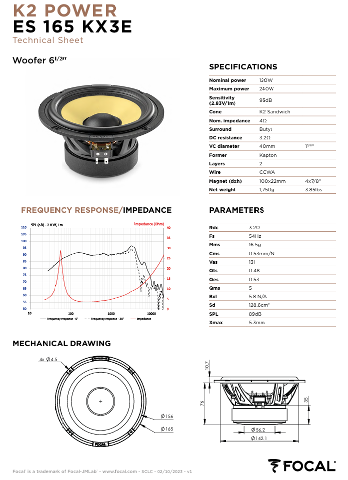 FOCAL K2 POWER EVO 3 WAY COMPONENT SPEAKER SYSTEM