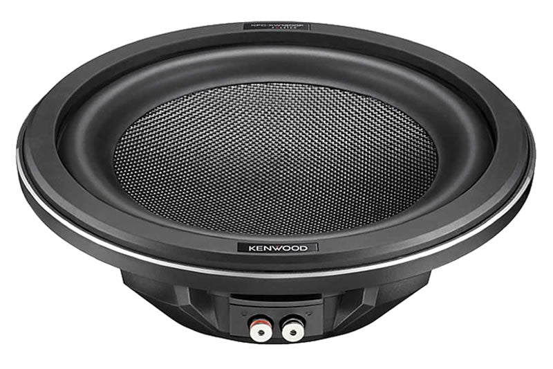 Kenwood Excelon 10" Shallow Subwoofer, Carbon Glass Fibre, 4Ohm, Only 3-3/8" Depth, 250W RMS Input Power, 1000W Peak, 2-Year Warranty