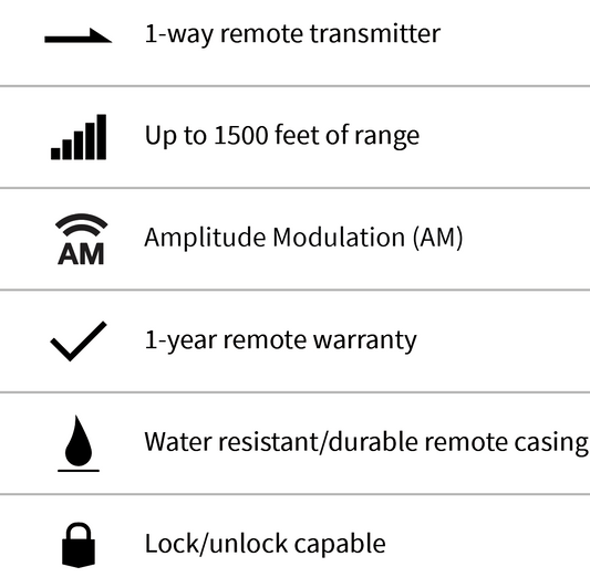 Compustar Prime 1 Way 1 Button Remote for Car Starter