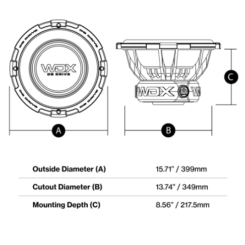 DB Drive WDX G3 Competition Subwoofer (15" - 2000W Nominal - Dual 4 Ohm)