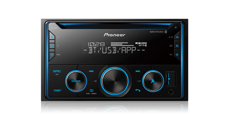 PIONEER DOUBLE DIN CD RECEIVER FEATURES IMPROVED PIONEER SMART SYNC APP COMPATIBILITY, MIXTRAX, BUILT-IN BLUETOOTH