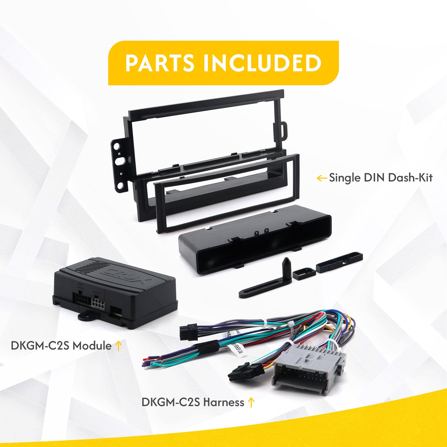 DKGMC2S CRUX with Single DIN Dasjh Kit for GM Class II Vehicles with Amplified  and Non Amplified Systems
