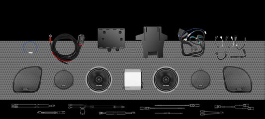 14FLXCXX-4X4U | 4CH AMP & 4 PRO COAX SPEAKER H-D® COMPLETE SYSTEM FOR 2014-2023 H-D® ULTRA MOTORCYCLES