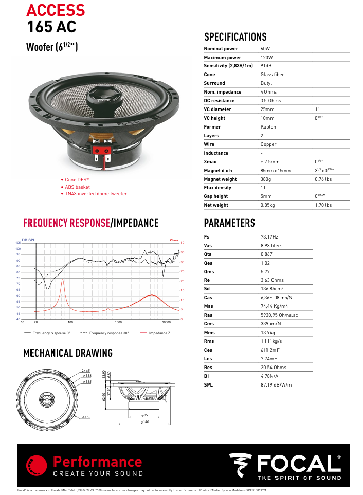 Focal Performance Access Series 6.5" Coaxial Speakers