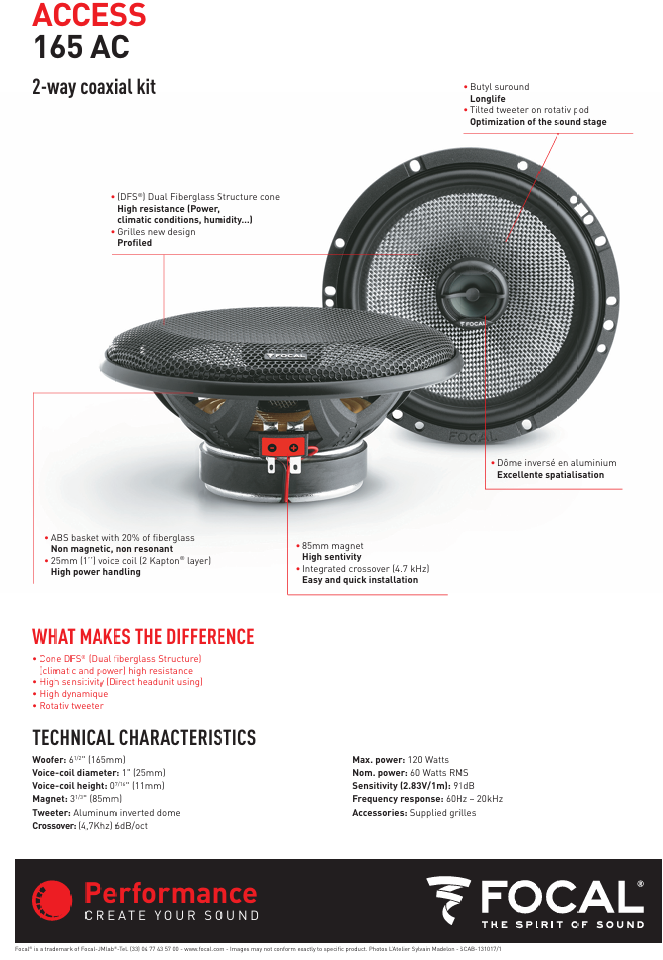 Focal Performance Access Series 6.5" Coaxial Speakers