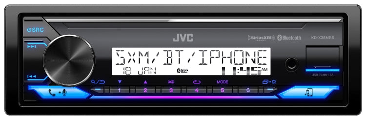 KD-X38MBS JVC MARINE /MOTORSPORT SINGLE DIN MECHLESS DECK