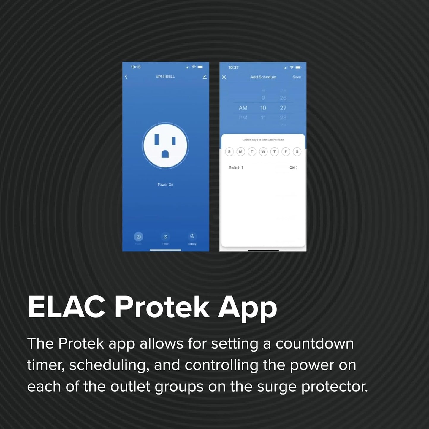 Elac Protek PR-81B 9 Outlet Component Smart Surge Protector with Bluetooth LE