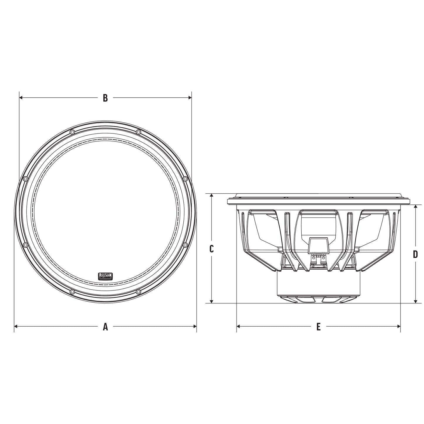 MTX 75 SERIES 15" DUAL 2 OHM SUBWOOFER (750WRMS/8.375" MOUNTING DEPTH)