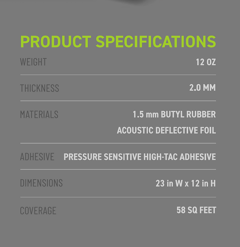 SSD-BASE | SoundShield BASE Sound Deadening Mat