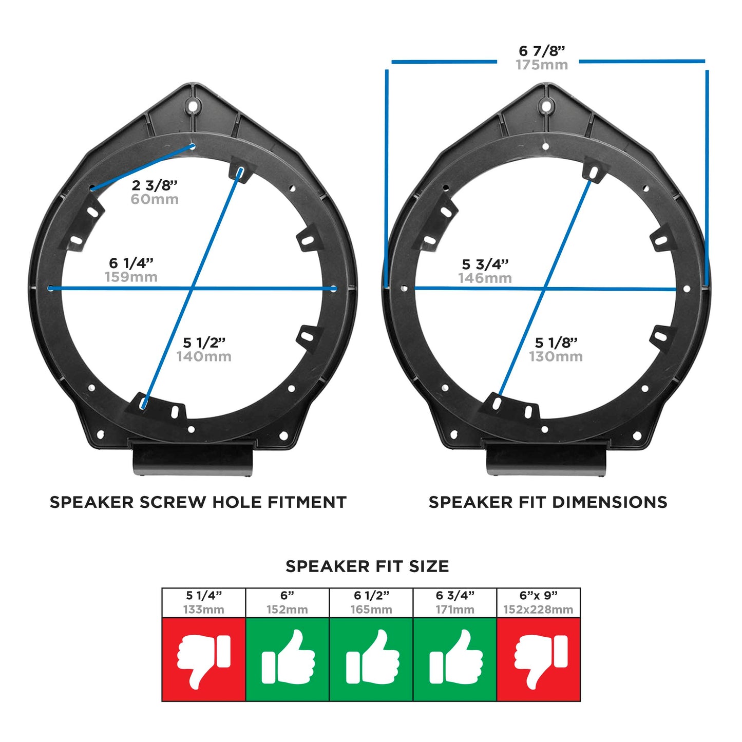 82-3006 05-UP GM SPEAKER ADAPTORS (6"-6 3/4")