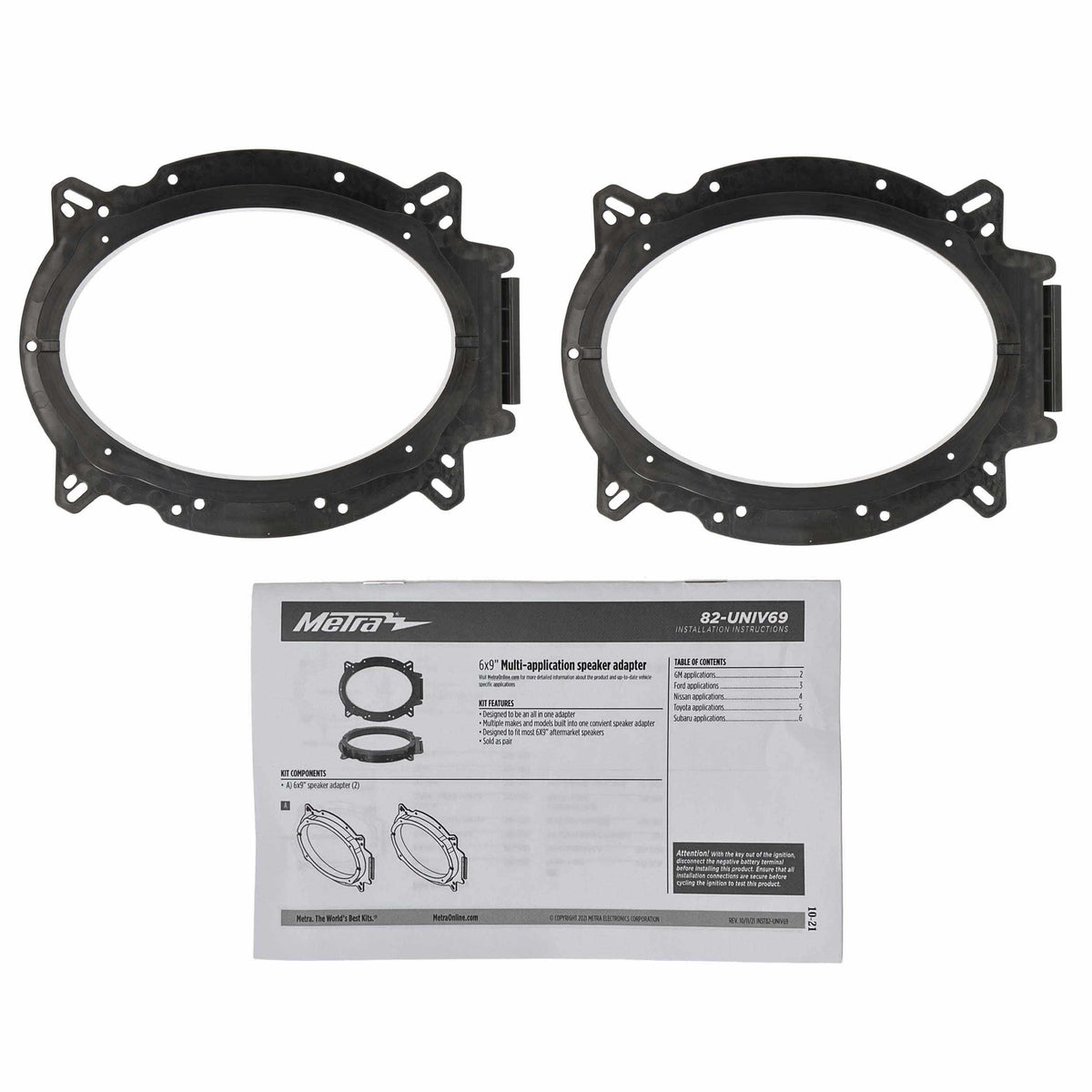 82-UNIV69 Metra Universal 6"x9" Speaker Adapters
