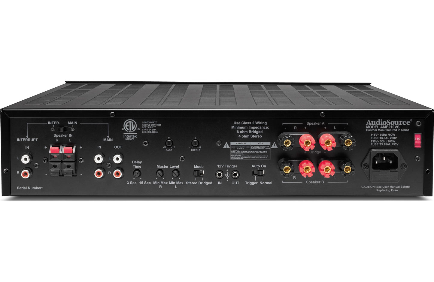 AMP210VS Audiosource 2x100 Watt Power Amplifier