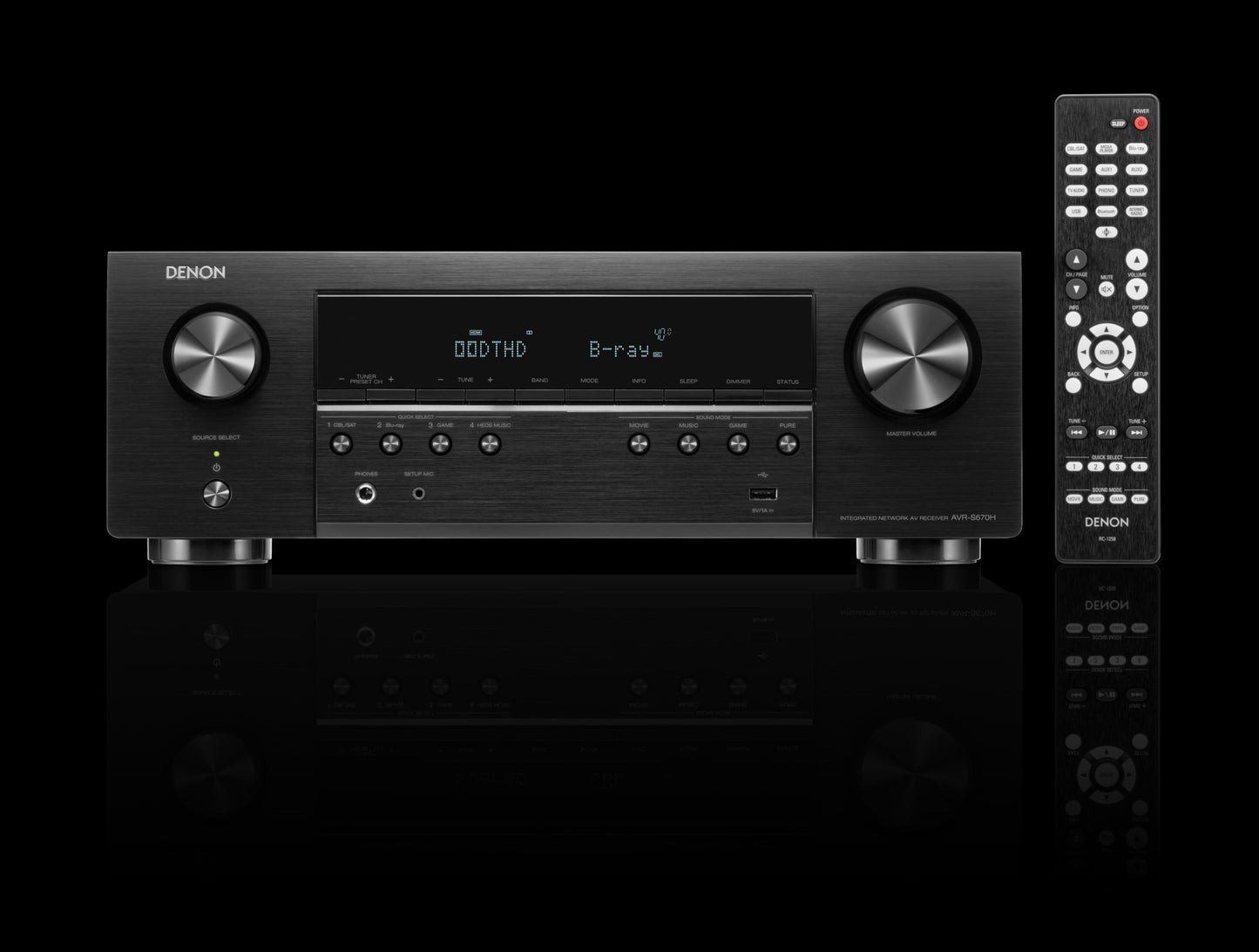 Denon AVR-S670H 5.2-channel home theater receiver with Wi-Fi®, Bluetooth®, Apple AirPlay® 2, and Amazon Alexa compatibility