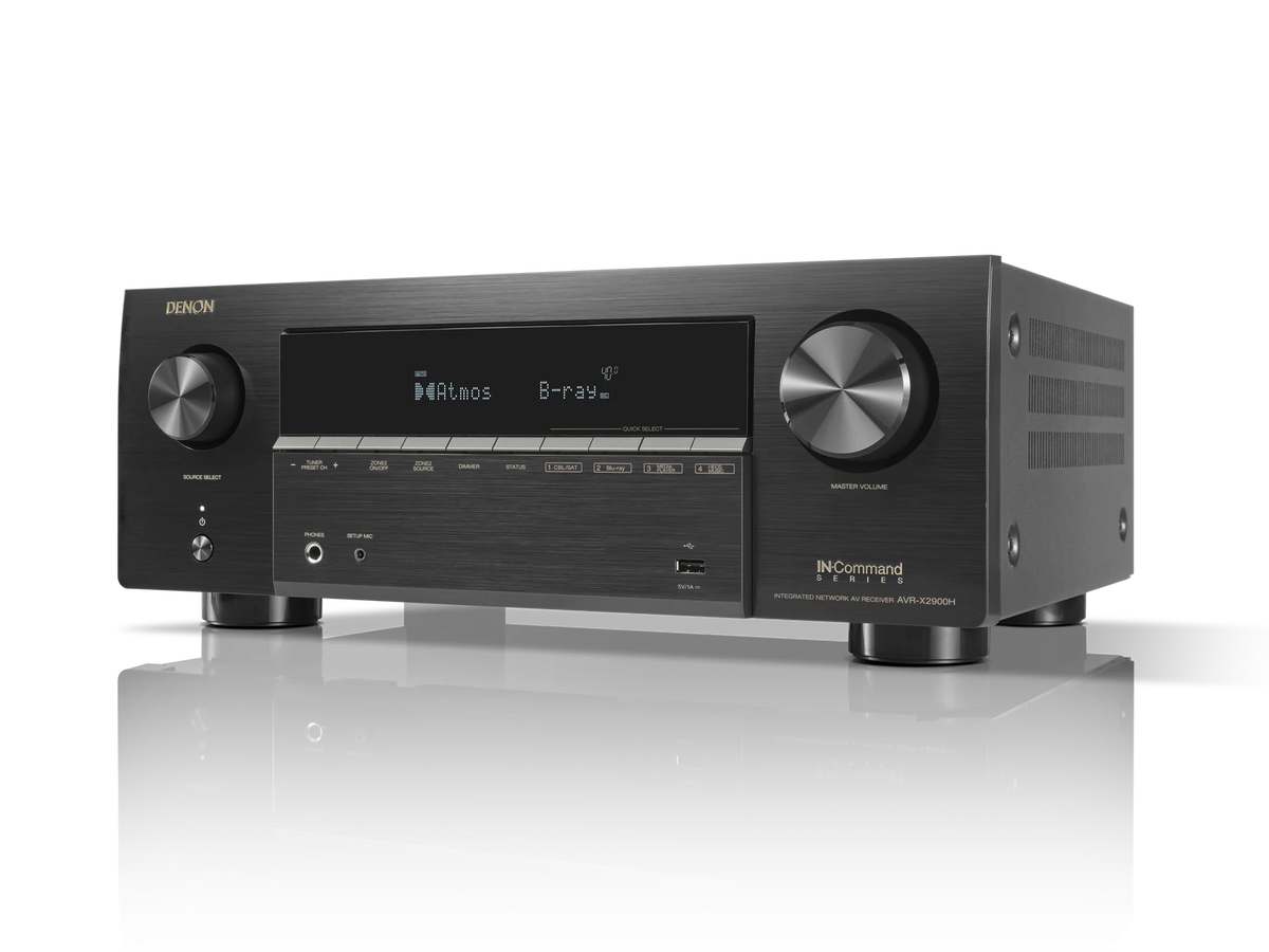 Denon AVR-X2900H 7.2 Ch. 95W 4K/8K Dolby Atmos AV Receiver Powered by HEOS™