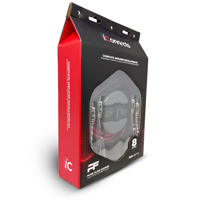ICPRO600K iConnects 8 AWG 600 Watts/ 60 a 2 Ch Pro Series Amp Installation Kit