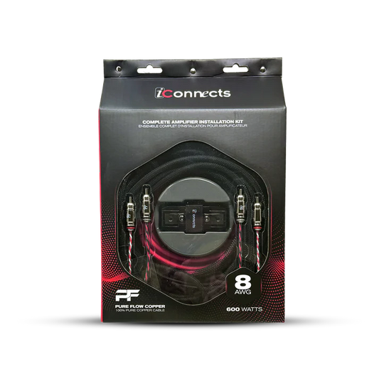 ICPRO600K iConnects 8 AWG 600 Watts/ 60 a 2 Ch Pro Series Amp Installation Kit