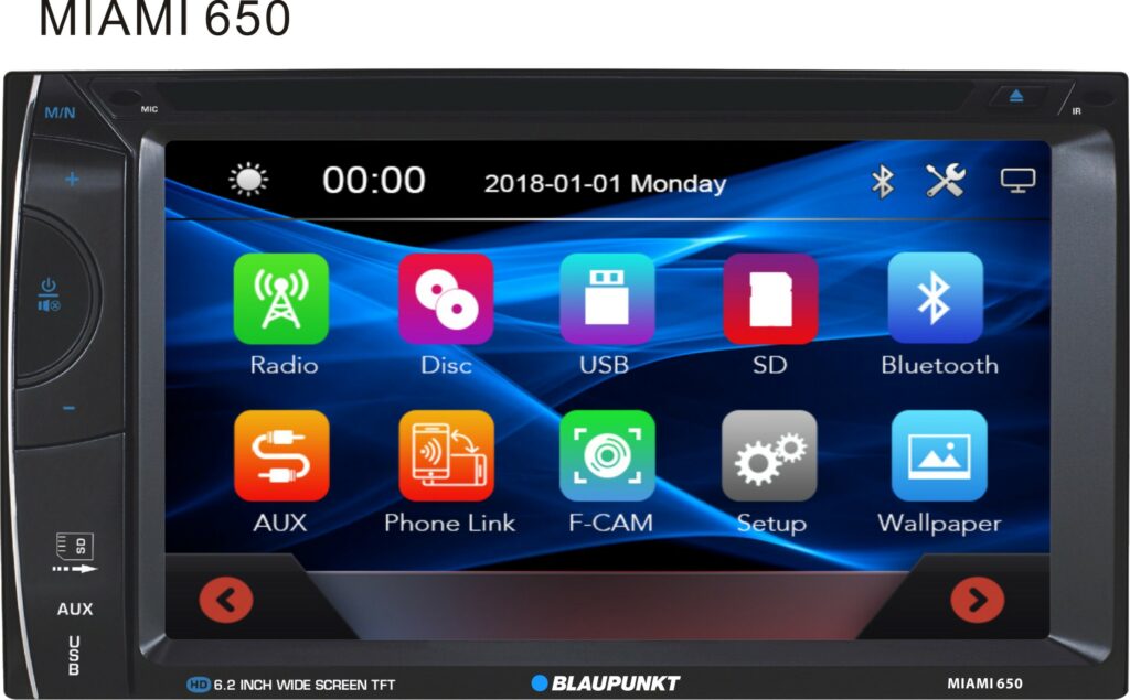 Blaupunkt  6.2" Touchscreen Double Din Bluetooth DVD Receiver with Rearview Camera USB / AUX / MicroSD
