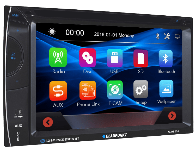 Blaupunkt  6.2" Touchscreen Double Din Bluetooth DVD Receiver with Rearview Camera USB / AUX / MicroSD