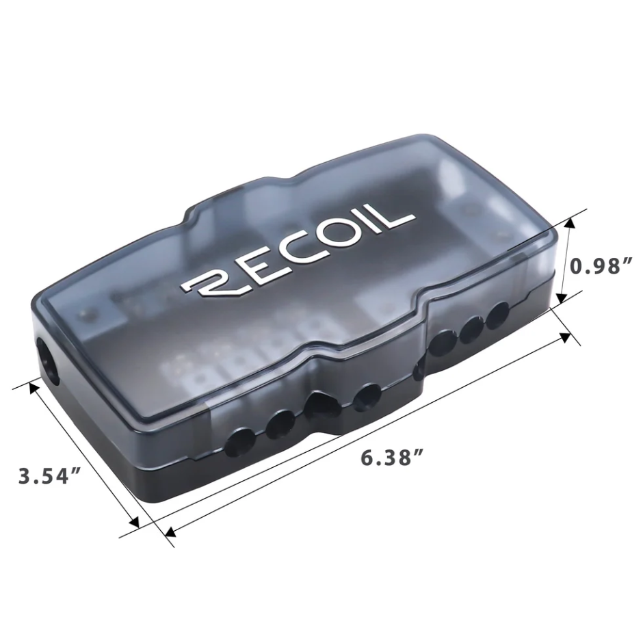 Recoil MPG4 4-Way Mini ANL Fused Distribution Block for Power and Ground