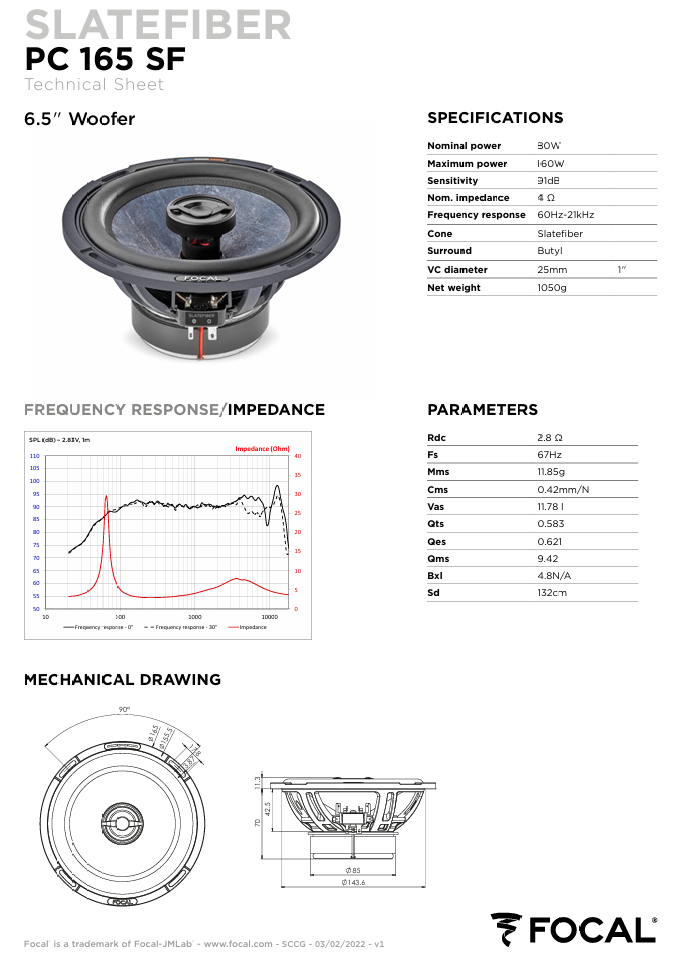 Focal Slate Fiber 6.5" Coaxial Speakers