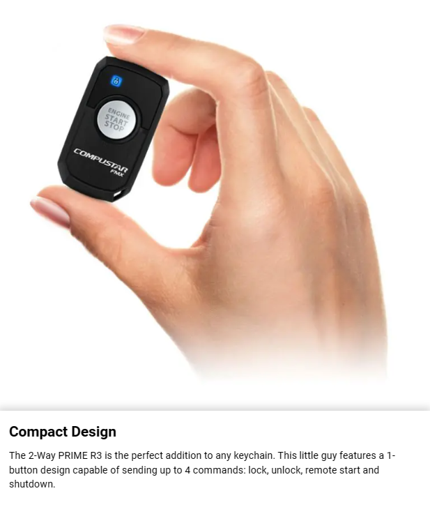 Compustar Prime 2 Way 1 Button Remote for Car Starter