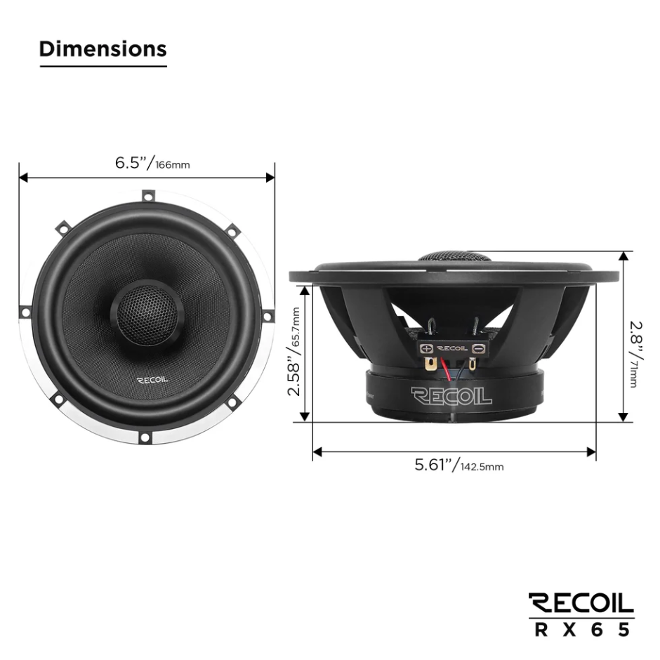RX65 - Recoil Echo Pro Series Speaker 2-way Coaxial Speaker (50wrms)