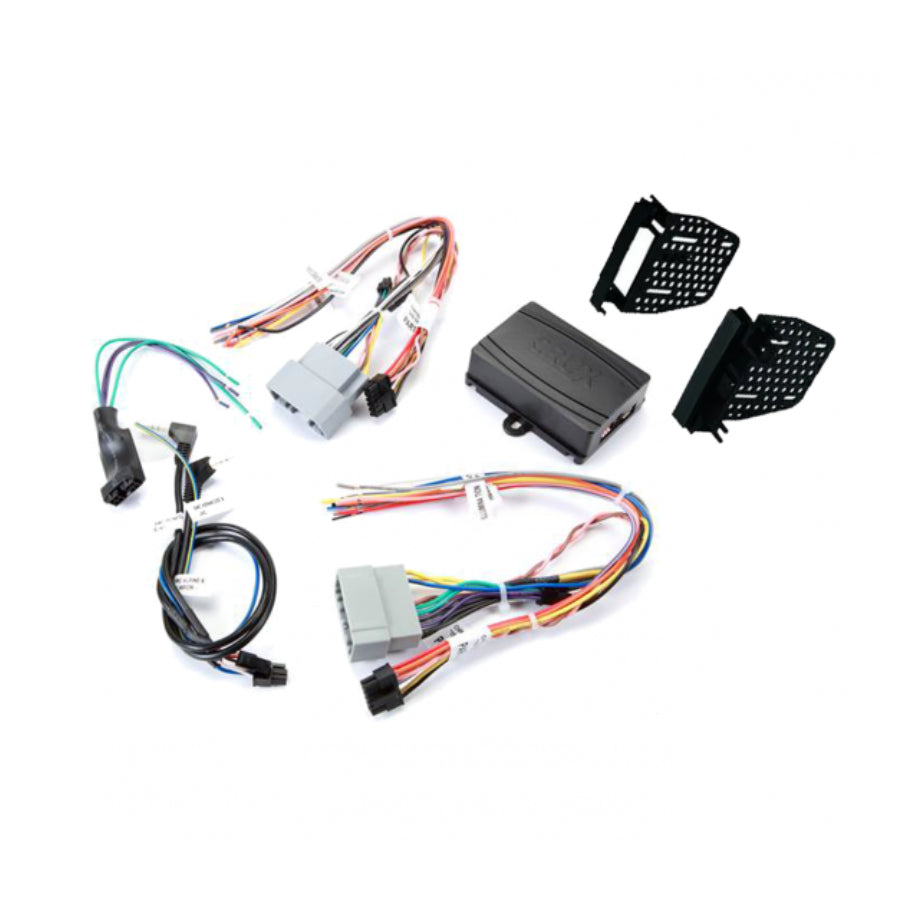 Crux Radio Replacement with Steering Wheel Retention and Dash Kit for Chrysler, Dodge & Jeep Vehicles