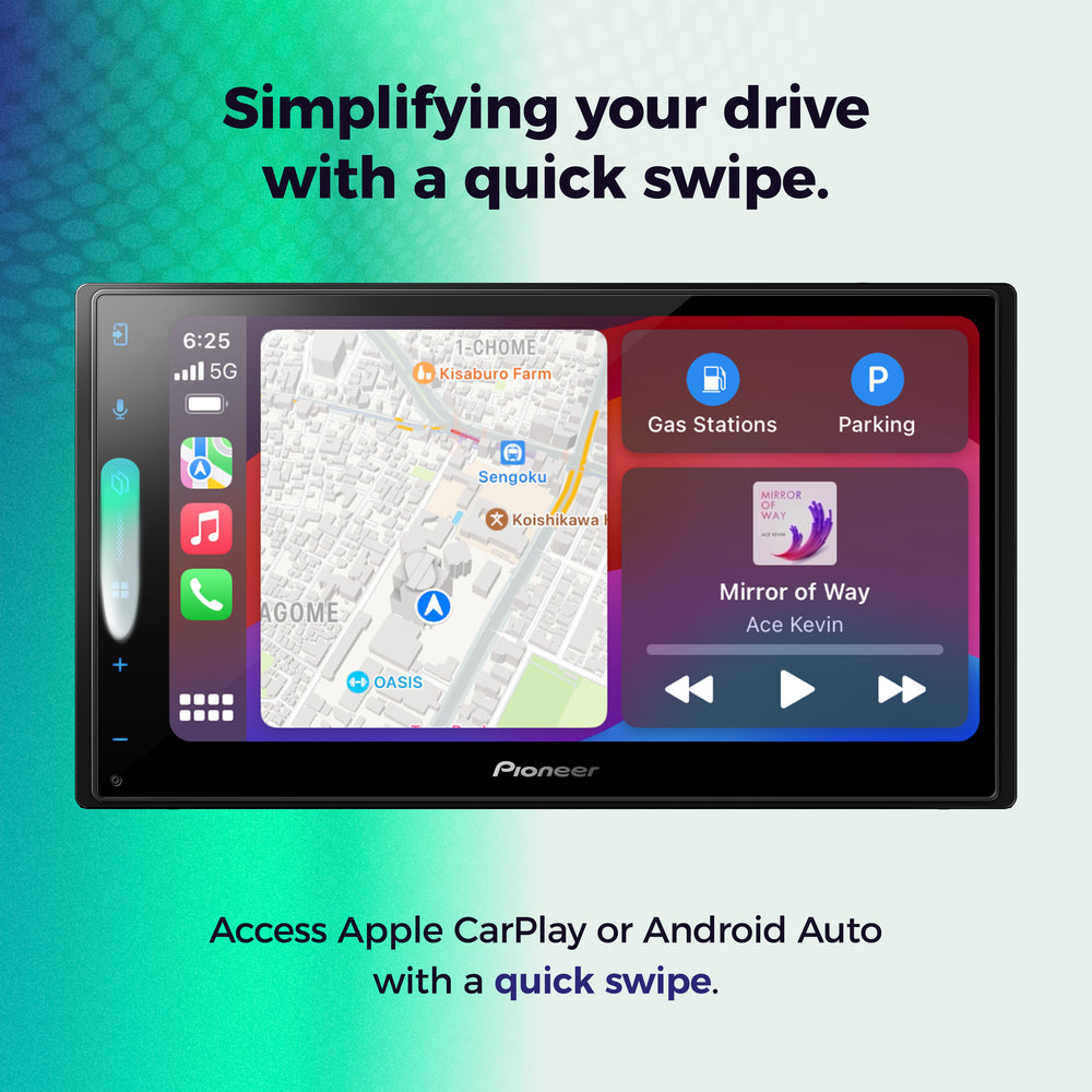 PIONEER 6.8" MECHLESS RECEIVER W/ WIRELESS APPLE CARPLAY/ANDROID AUTO/ BT/USB/SIRIUS READY