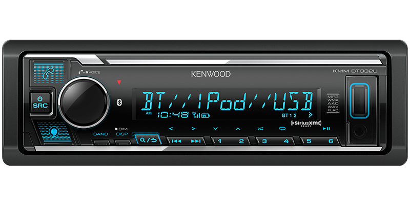 KMM-BT332U Kenwood Single DIN In-Dash Digital Media Receiver with USB & Aux
