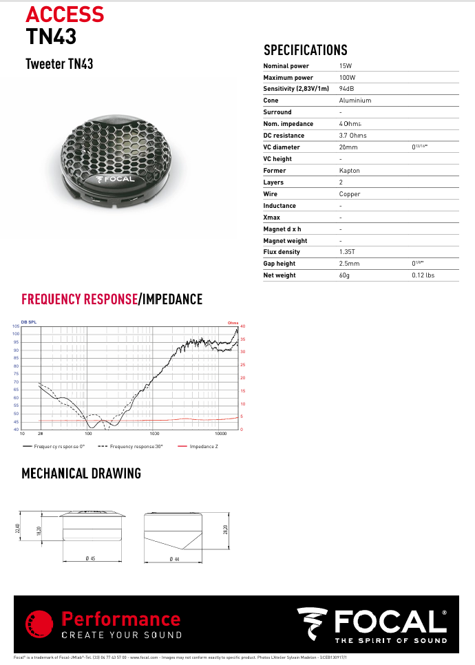 Focal Performance Access Series 6.5" Coaxial Speakers