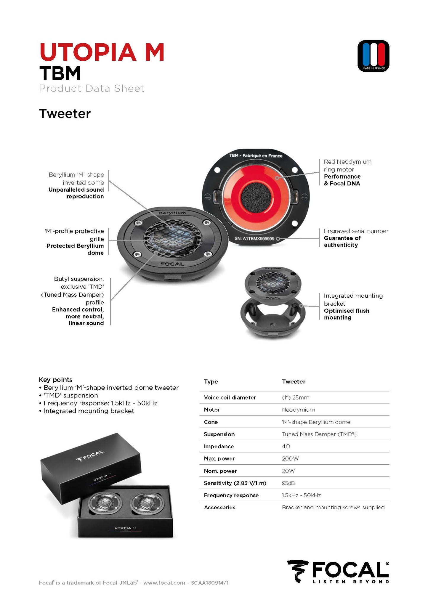 Focal Utopia M Tweeters (sold pair)